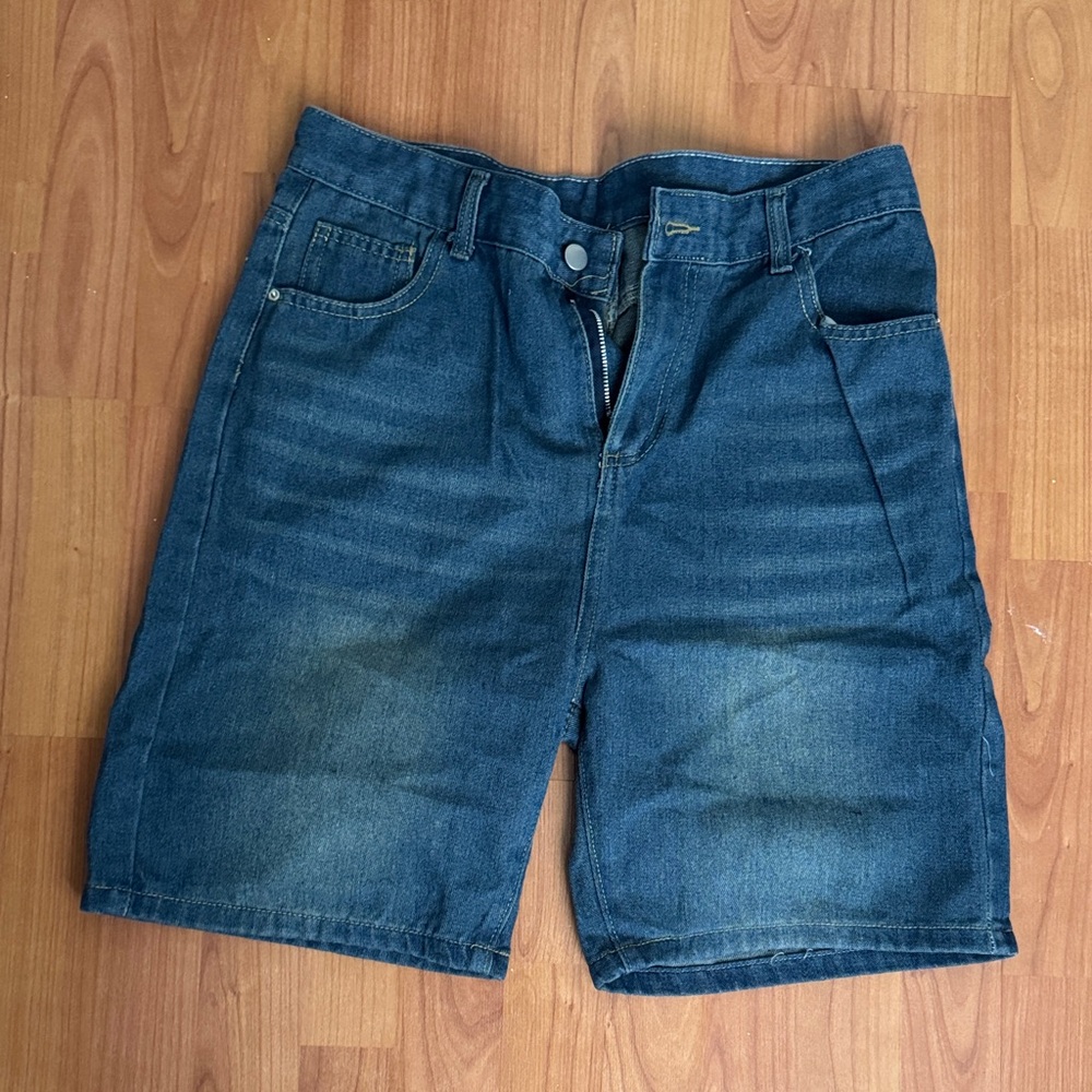Men's Blue Denim Shorts Size S Knee length